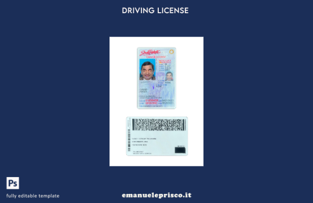 verified style stile verificato USA South Dakota con modello presente patente di guida template